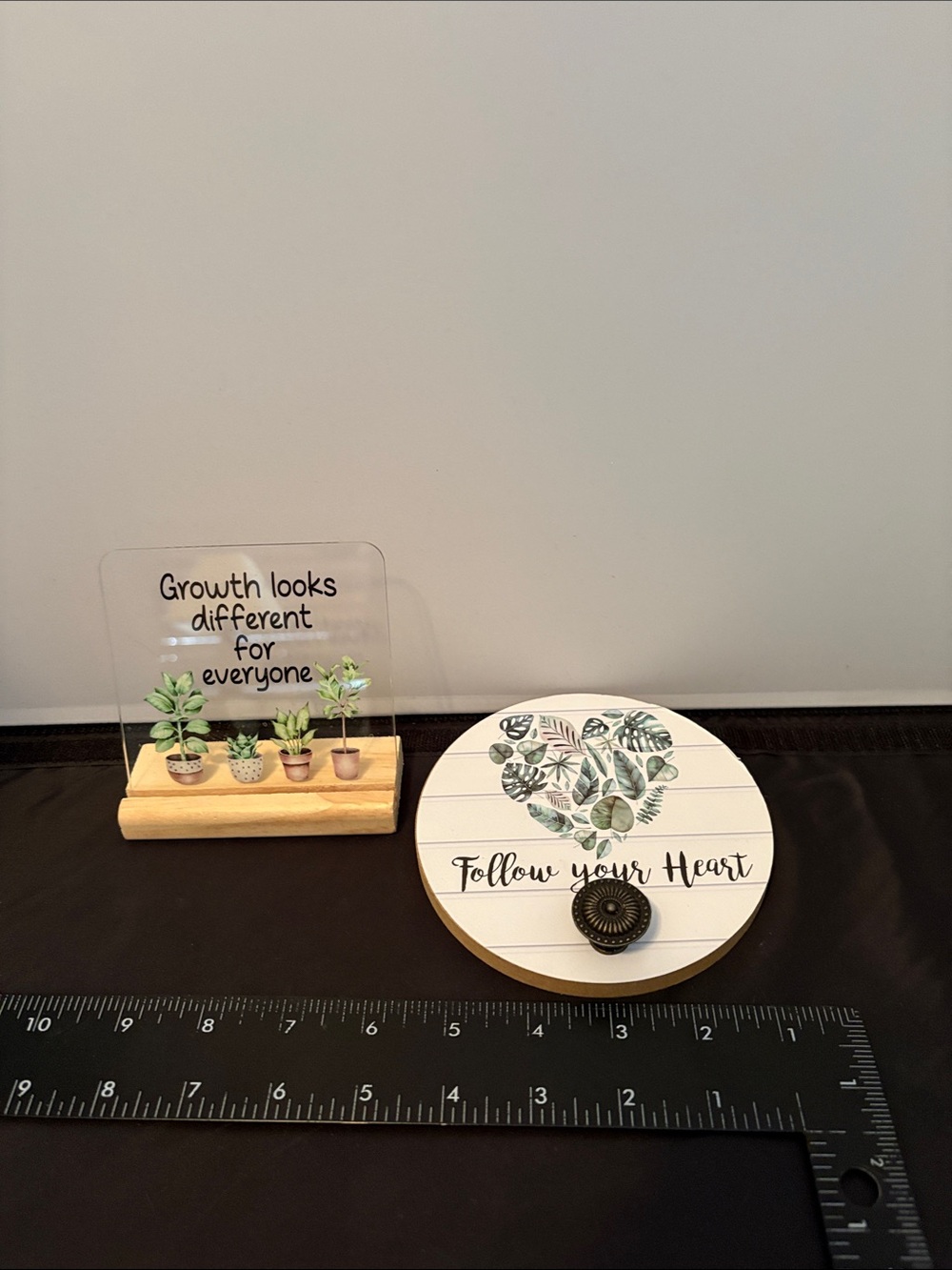 Set of 2-Follow Your Heart Wall Decor - White & Green
